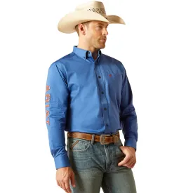 10051339 Ariat Men's Team Logo Twill Classic Fit Long Sleeve Buttondown Shirt - Bright Cobalt