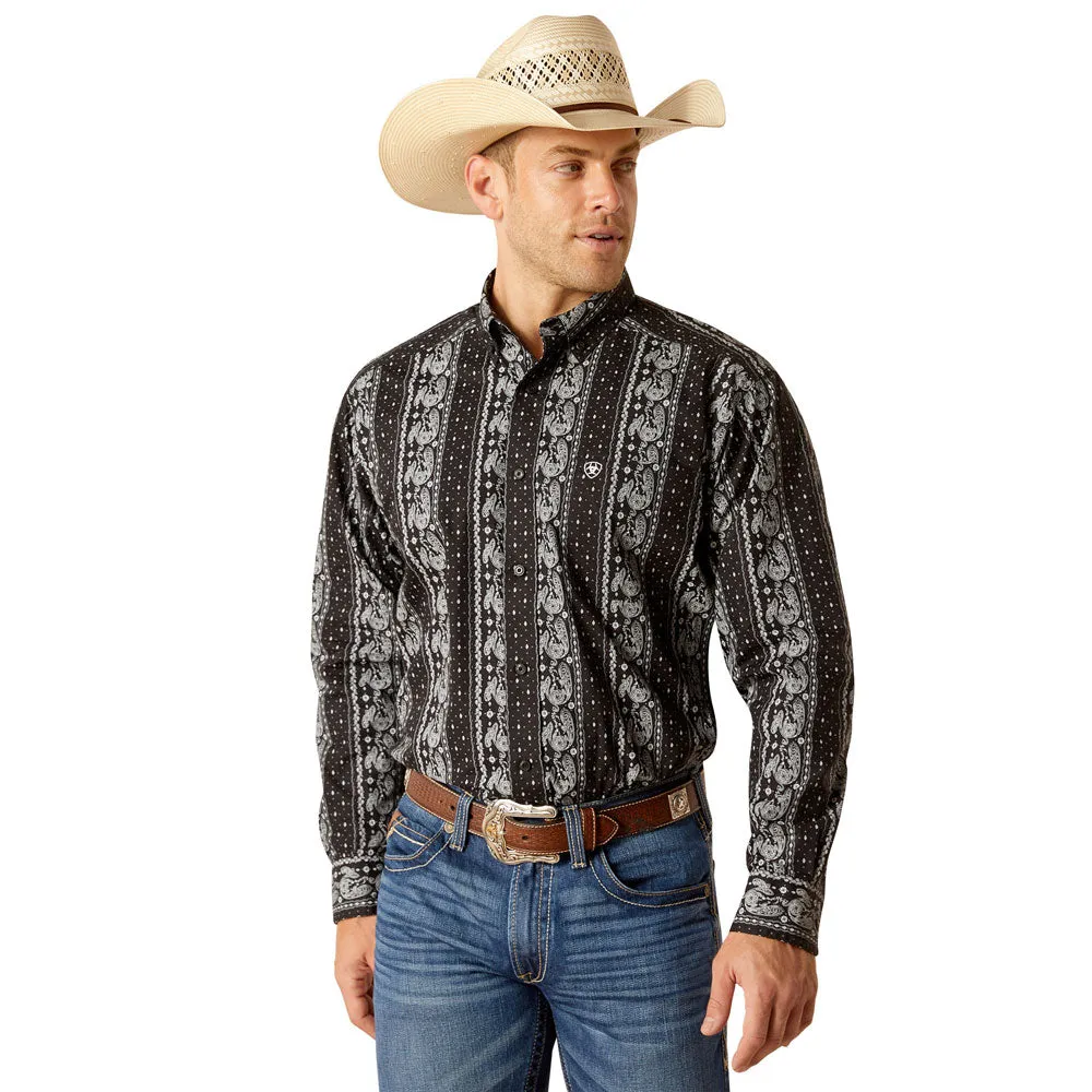 10051460 Ariat Men's Jared Classic Fit Long Sleeve Buttondown Shirt - Black