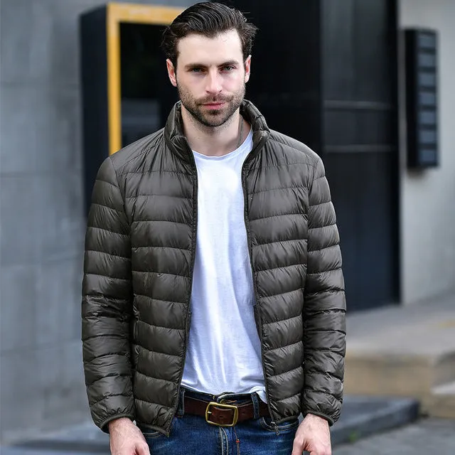 2017 New Men winter jacket men Ultra Light White Duck Down Jackets Casual Portable Winter Coat for Men Plus Size Down Parkas