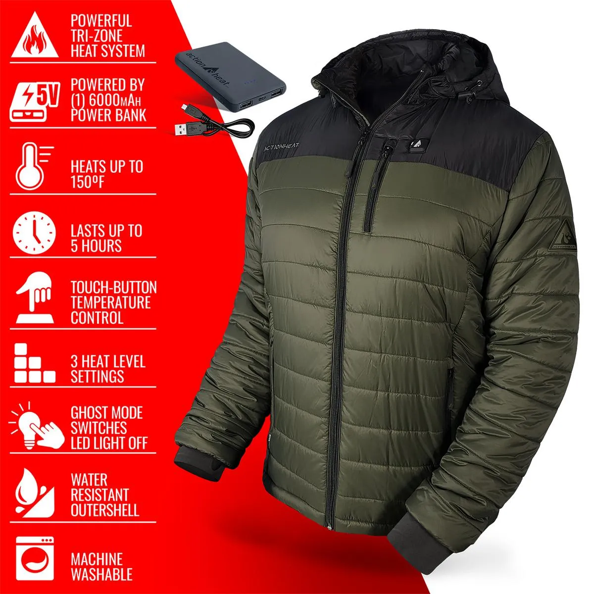 ActionHeat 5V Men's Pocono Insulated Heated Jacket