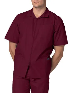 Adar 29 Inch Men Zippered Short Sleeve Colored Medical Scrub Jacket