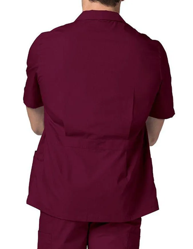 Adar 29 Inch Men Zippered Short Sleeve Colored Medical Scrub Jacket