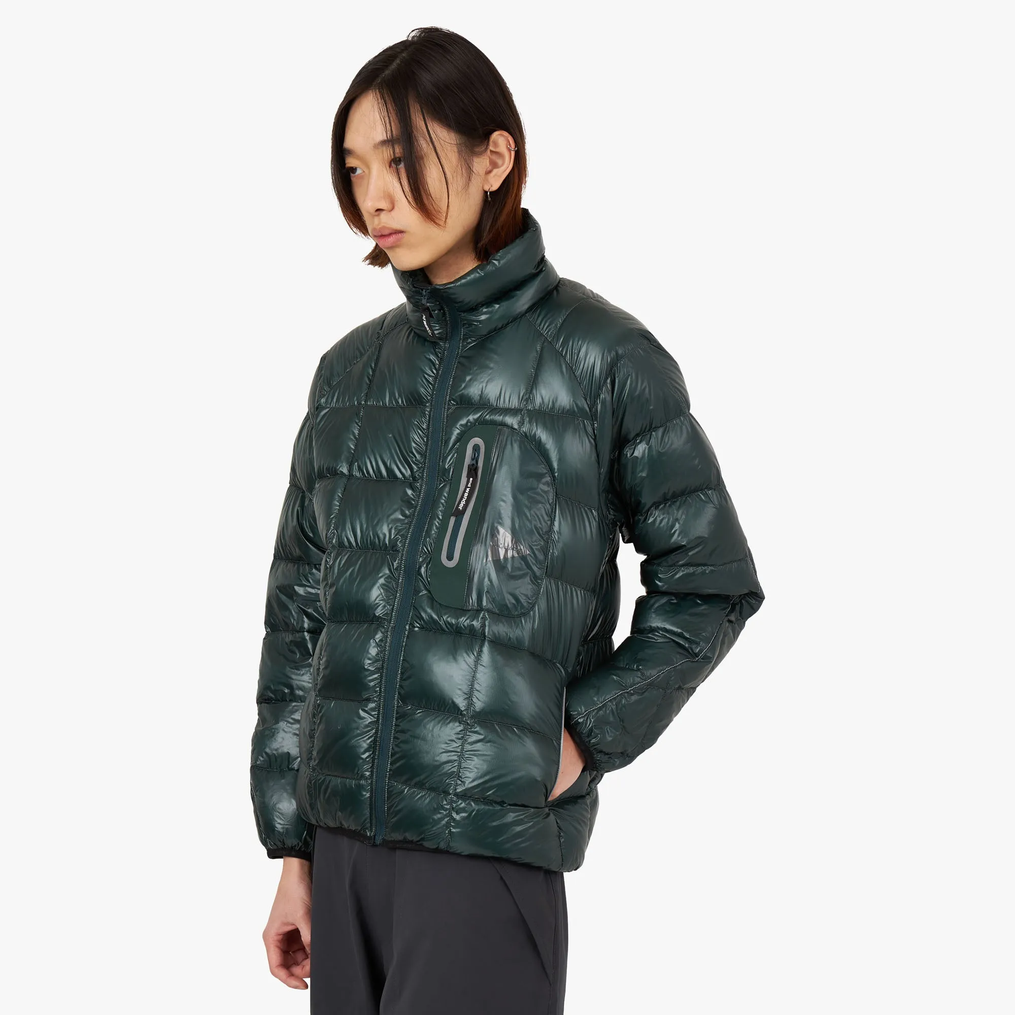 and wander Diamond Stitch Down Jacket / Green