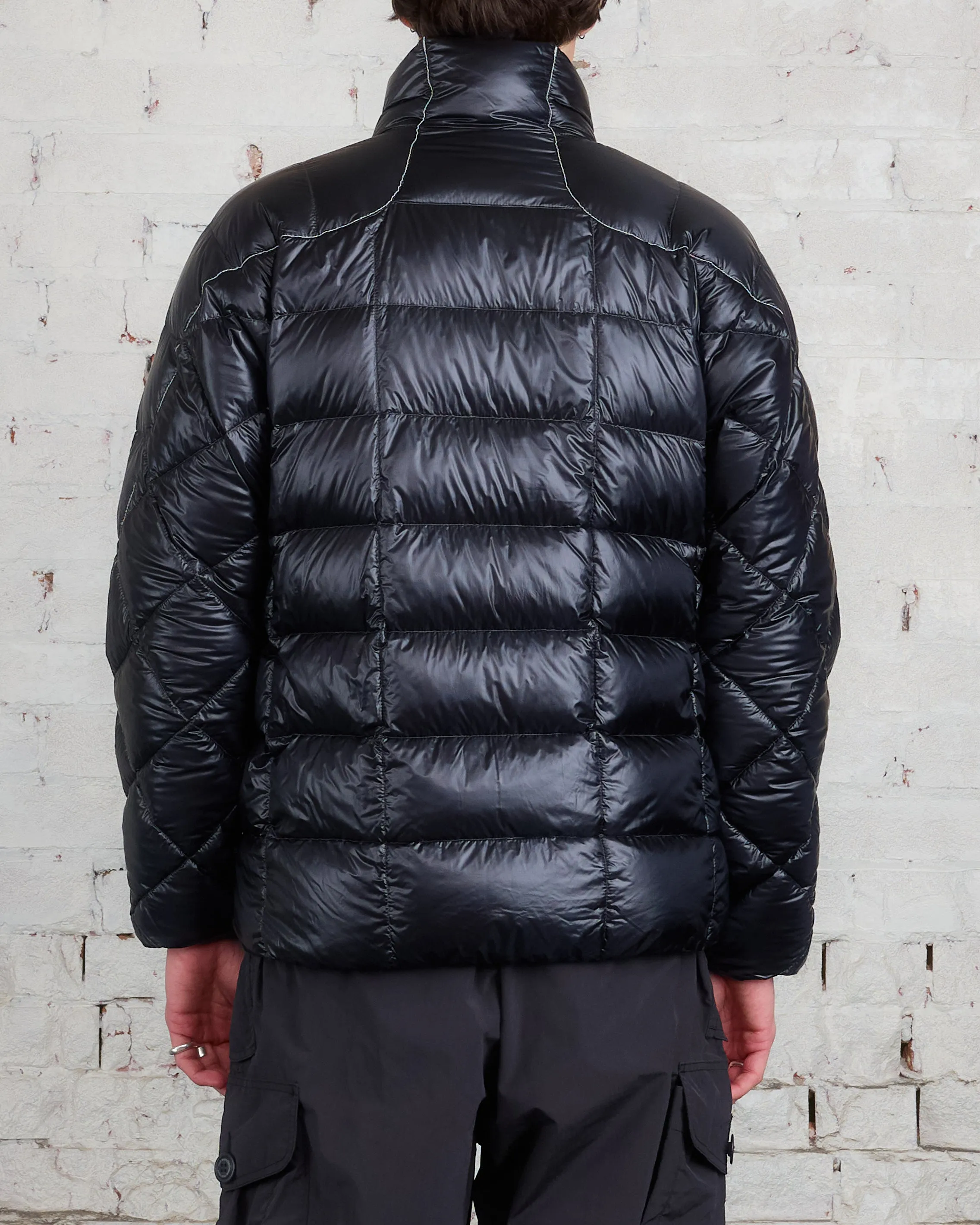 and wander Diamond Stitch Down Pertex Jacket Black