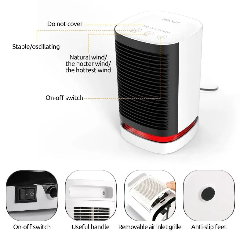 Andowl Q-NF002 Portable Mini Electric Heater - 950W