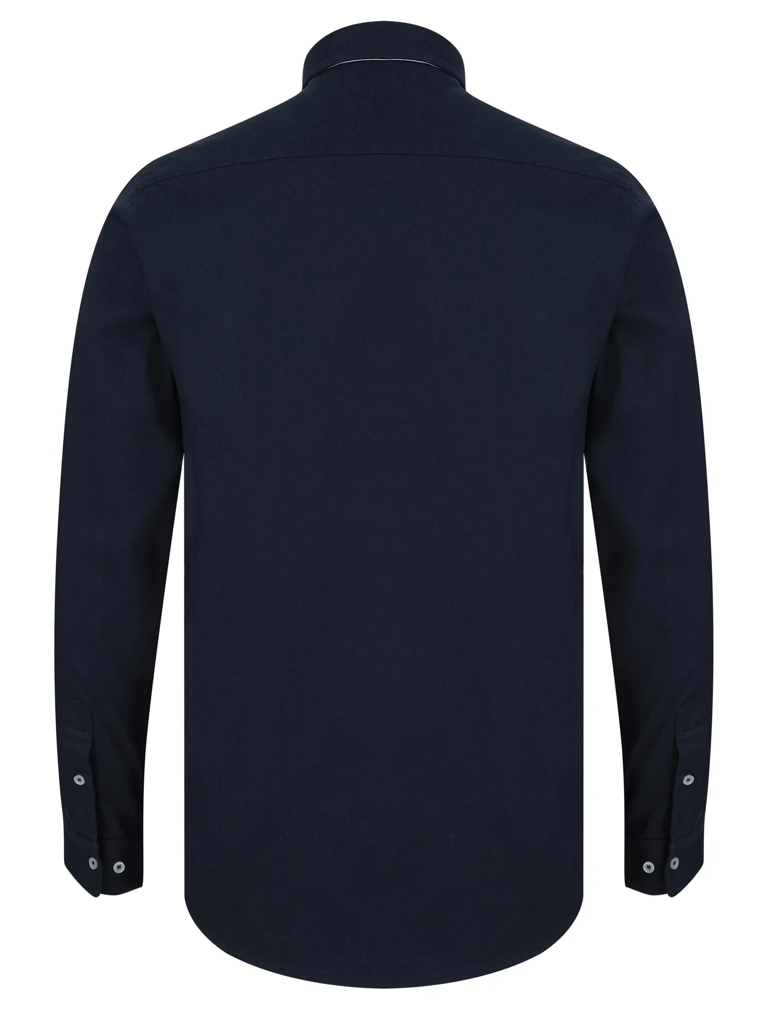 Ashbourne Cotton Twill Long Sleeve Shirt in Sky Captain Navy - Kensington Eastside