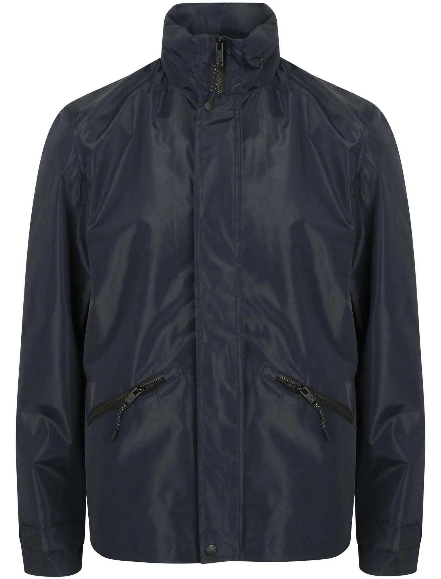 Ashlar Ripstop Windbreaker Jacket with Concealed Hood in Navy - Dissident