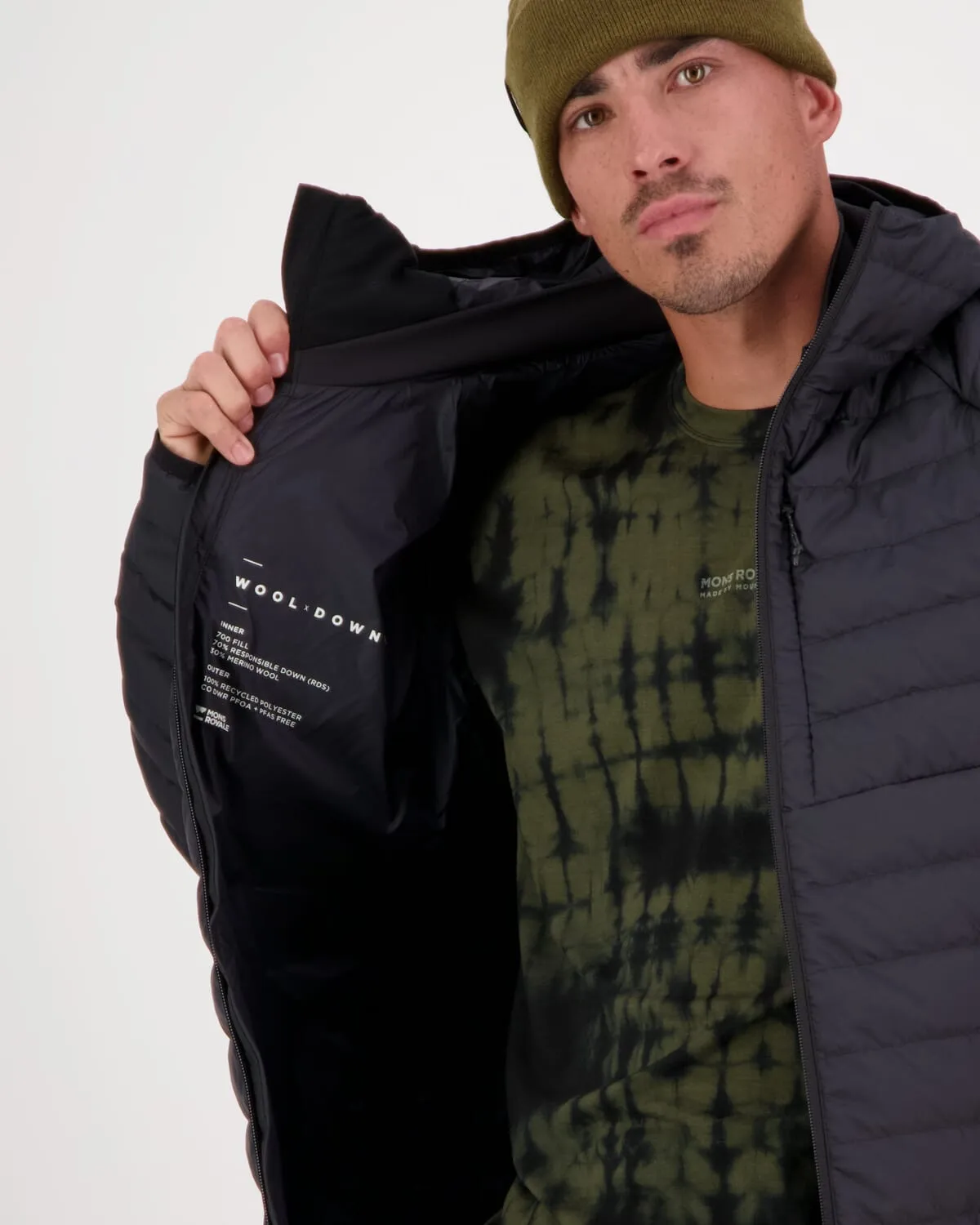 Atmos Wool x Down Insulated Hood - Black