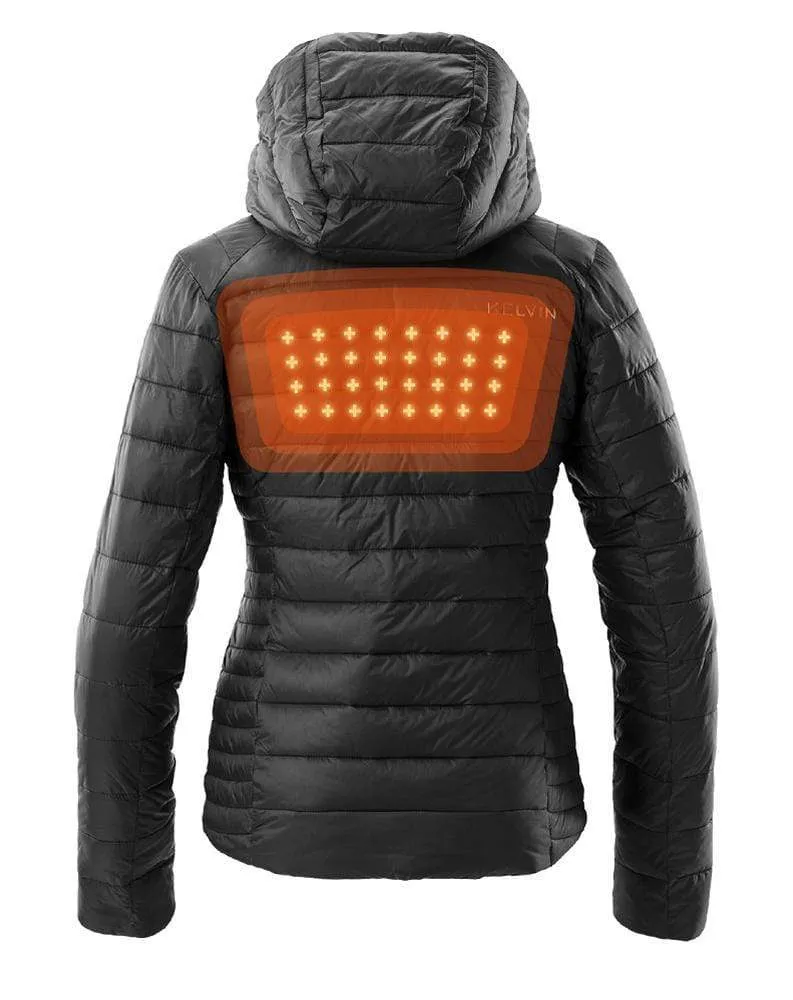 Aura Women's Heated Jacket | Jet Black by Kelvin Coats