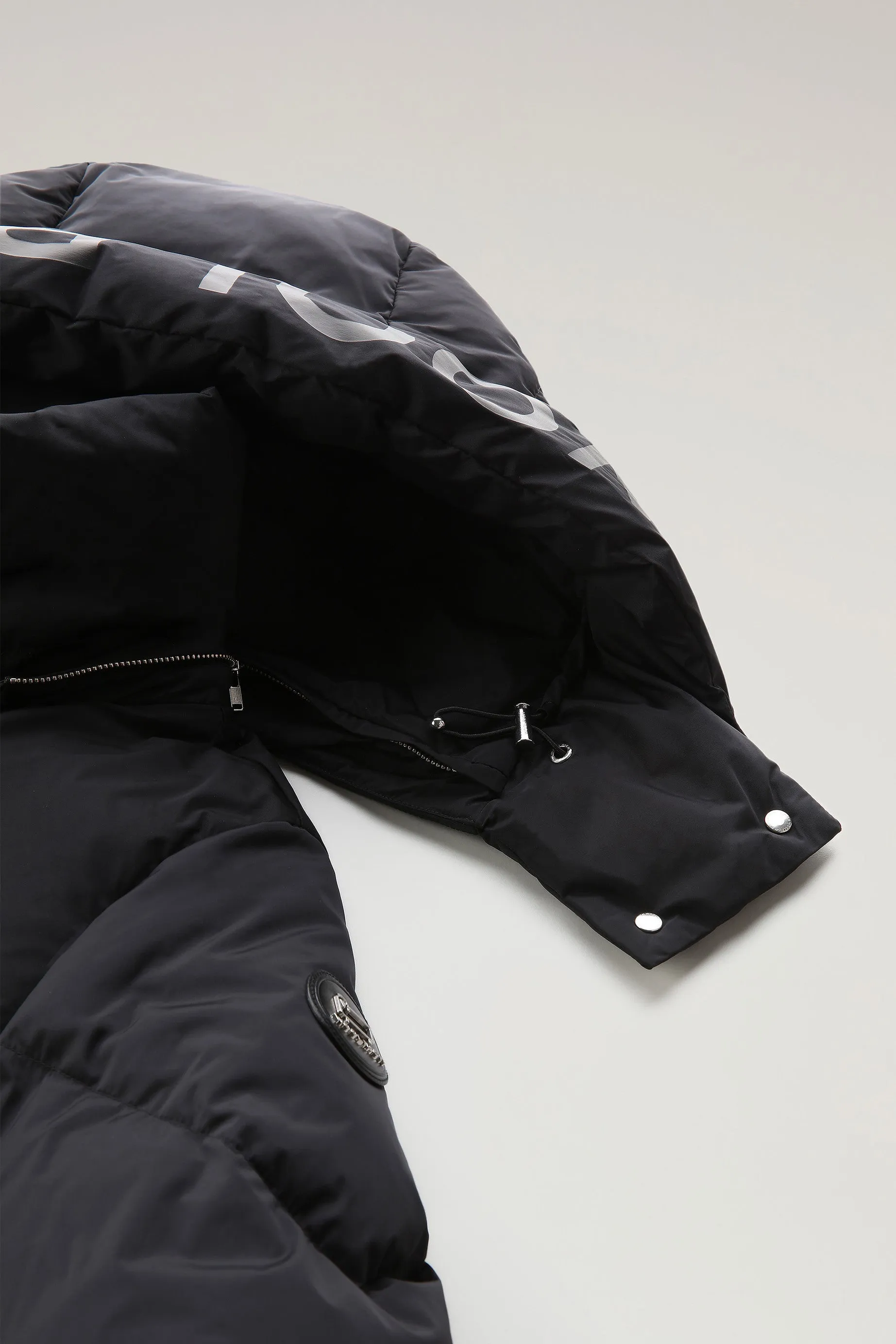 Aurora Long Parka in Stretch Nylon Black