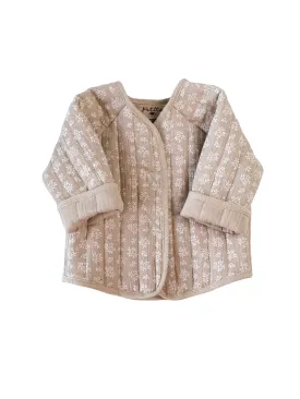 Baby & toddler quilted jacket / muslin branches - beige