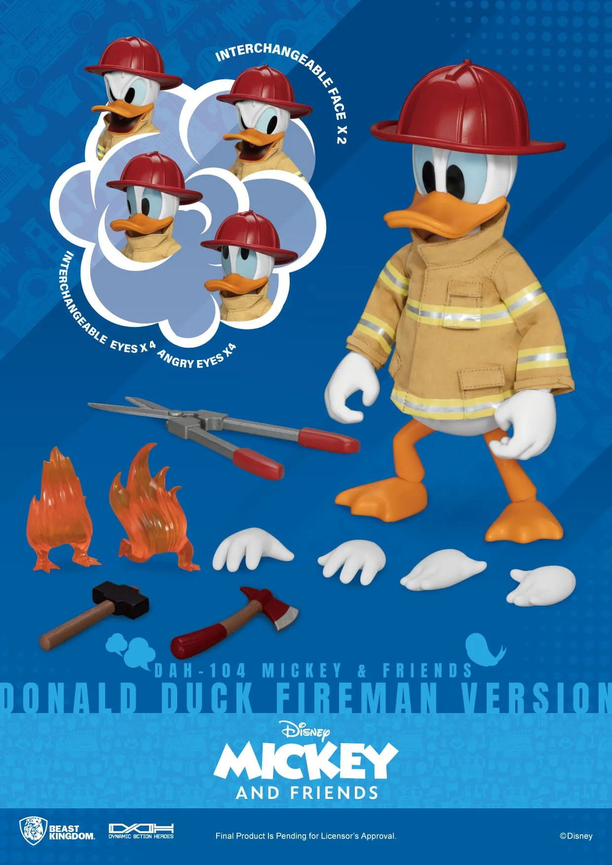 Beast Kingdom Mickey & Friends Dynamic 8ction Heroes Donald Duck Fireman Version 1/9 Action Figure