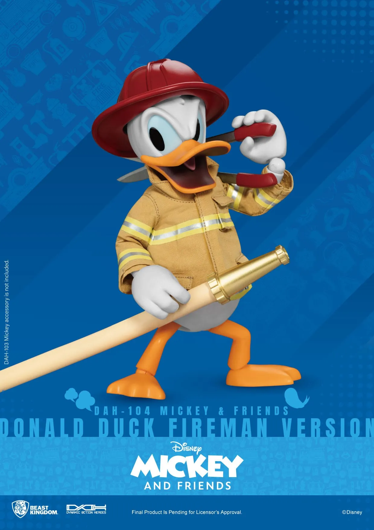 Beast Kingdom Mickey & Friends Dynamic 8ction Heroes Donald Duck Fireman Version 1/9 Action Figure