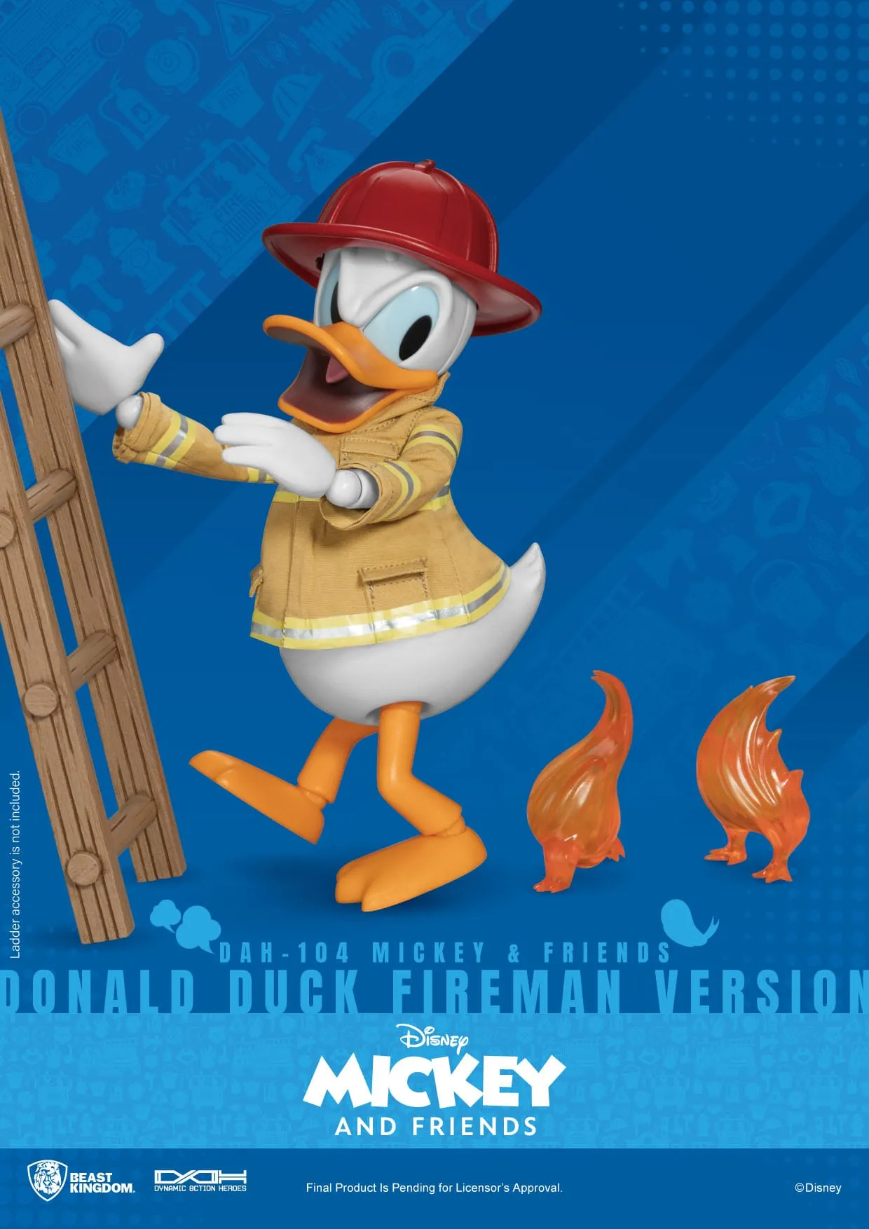 Beast Kingdom Mickey & Friends Dynamic 8ction Heroes Donald Duck Fireman Version 1/9 Action Figure