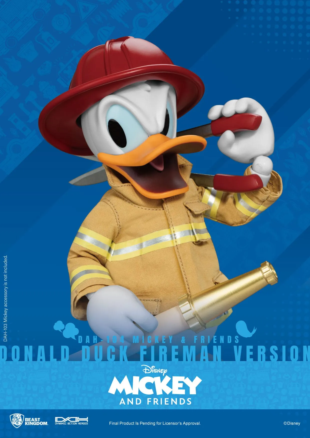 Beast Kingdom Mickey & Friends Dynamic 8ction Heroes Donald Duck Fireman Version 1/9 Action Figure