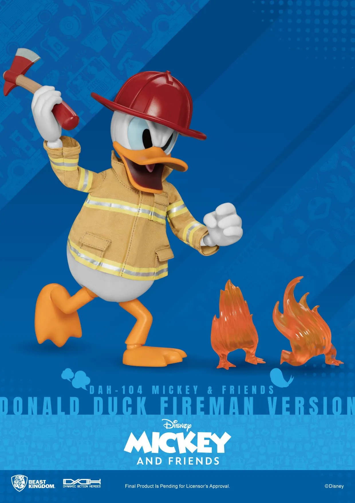 Beast Kingdom Mickey & Friends Dynamic 8ction Heroes Donald Duck Fireman Version 1/9 Action Figure