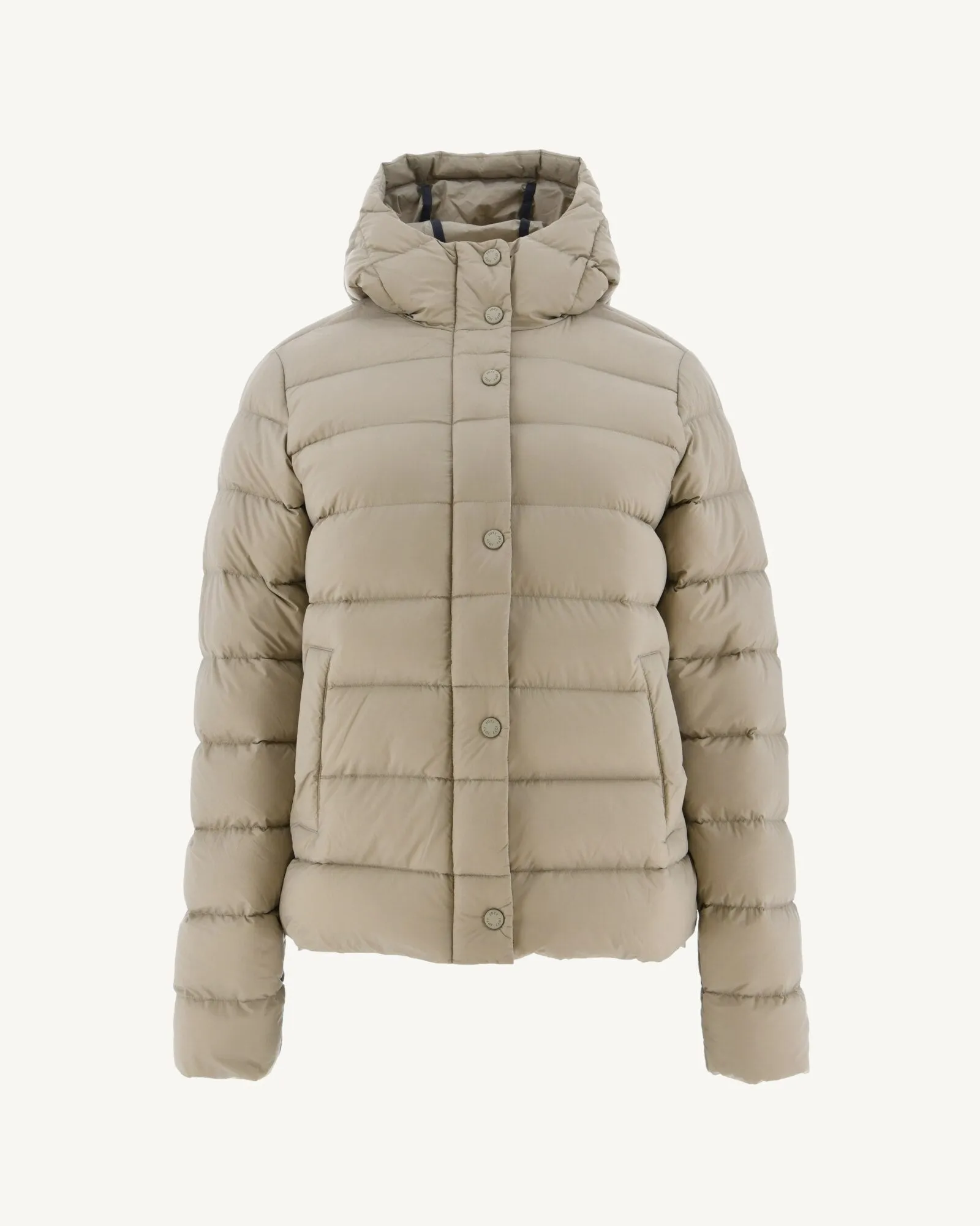 Beige Jane straight hooded puffer jacket