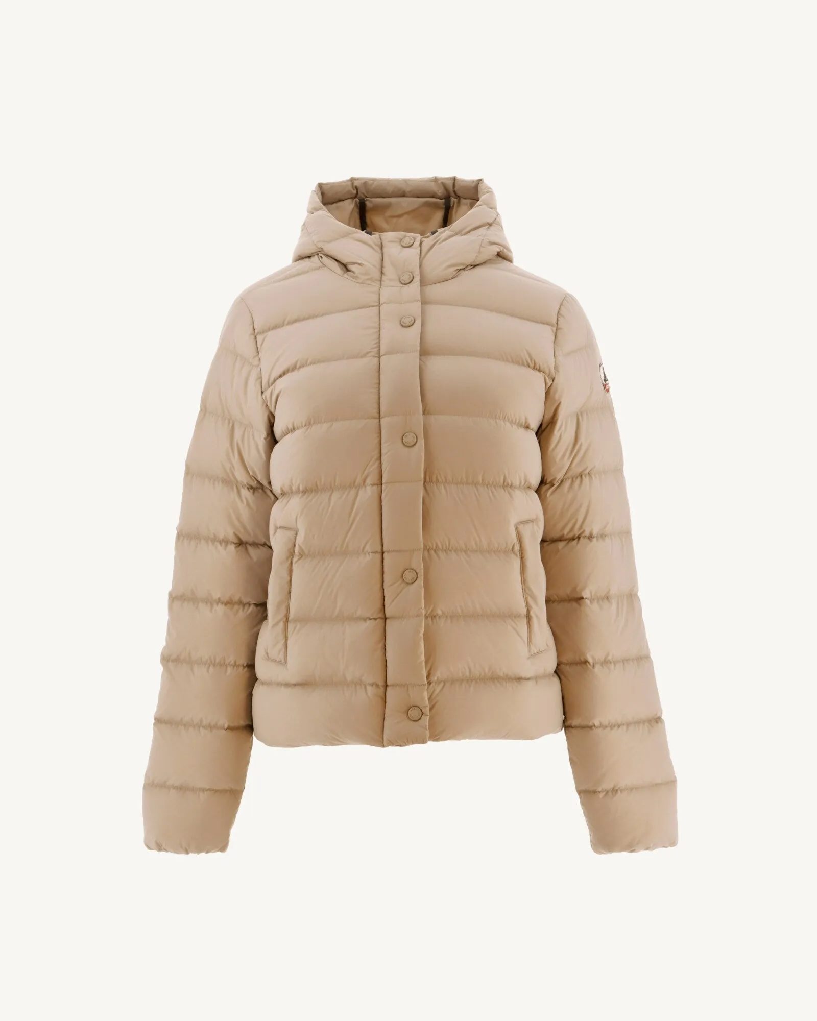 Beige Jane straight hooded puffer jacket