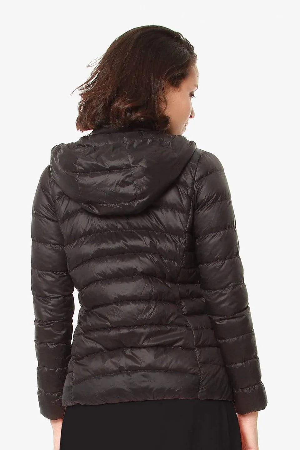 Belle Hooded Down-Filled Maternity Jacket Black