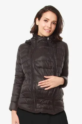 Belle Hooded Down-Filled Maternity Jacket Black