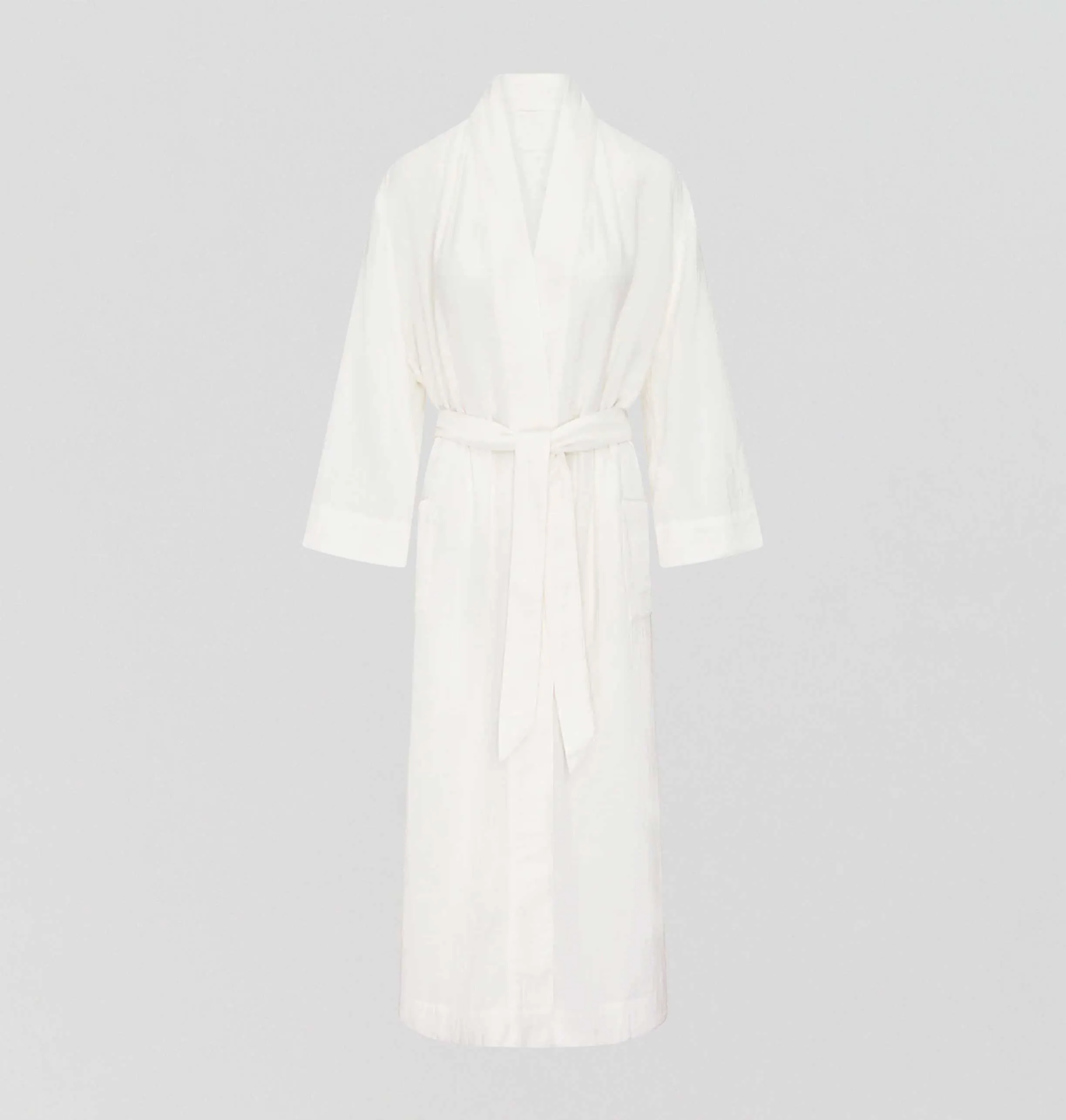 Belted cotton robe [Linen White]