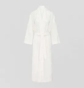 Belted cotton robe [Linen White]