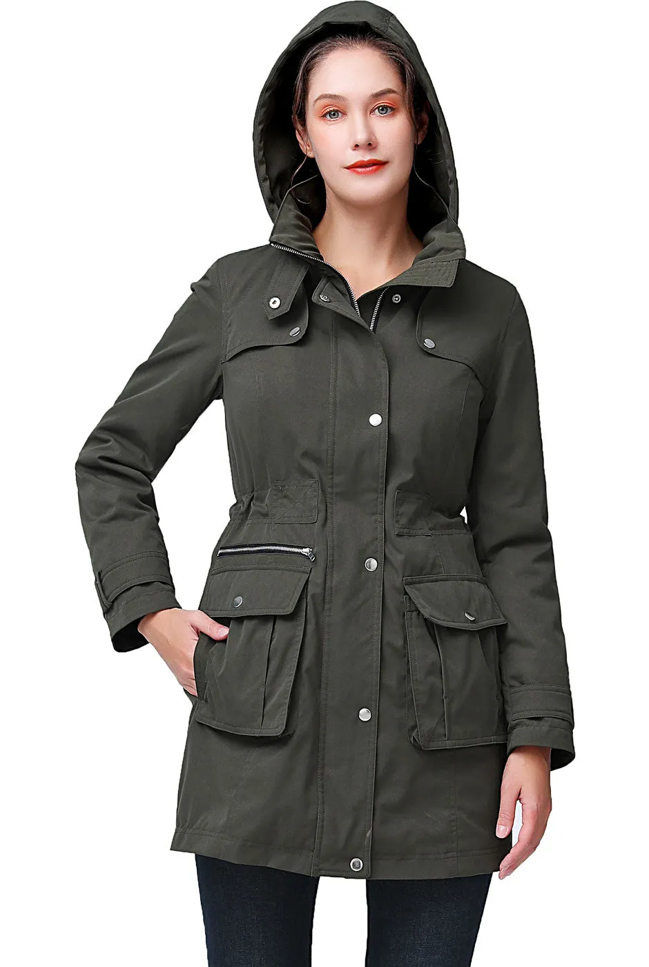 BGSD Women Jamie Water-Resistant Hooded Zip-Out Lined Anorak