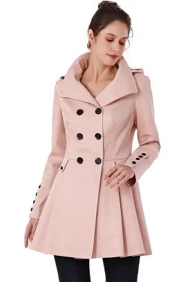 BGSD Women Nicole Waterproof Hooded Fit & Flare Trench Coat