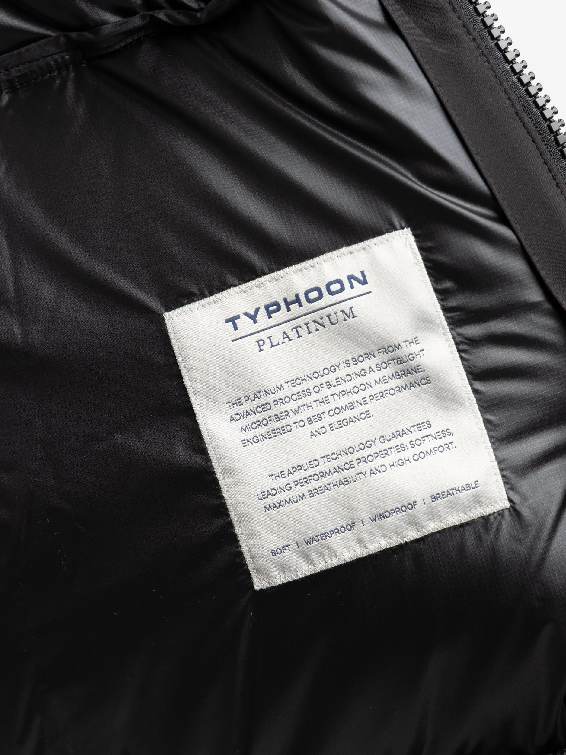 Black Typhoon Platinum Ultra Light Down Coat