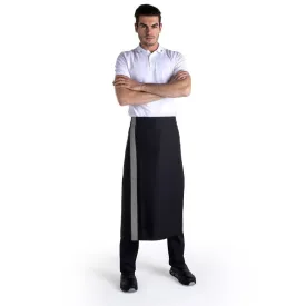 Black Waiter Apron with Gray Stripes - MANELLI