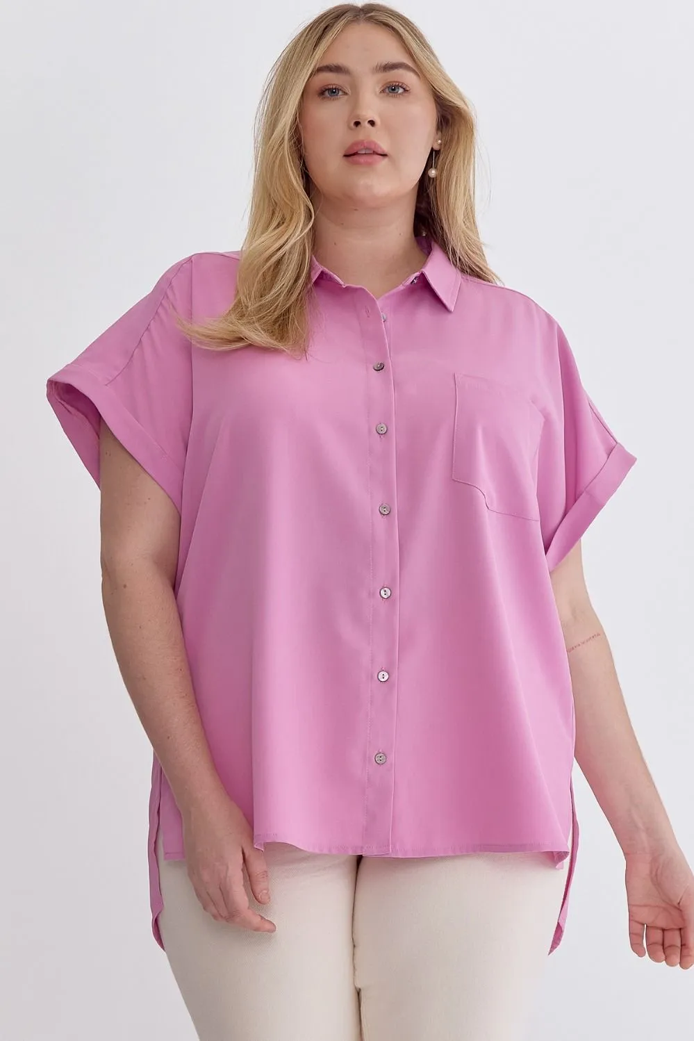 Button Down Perfection Pink Top