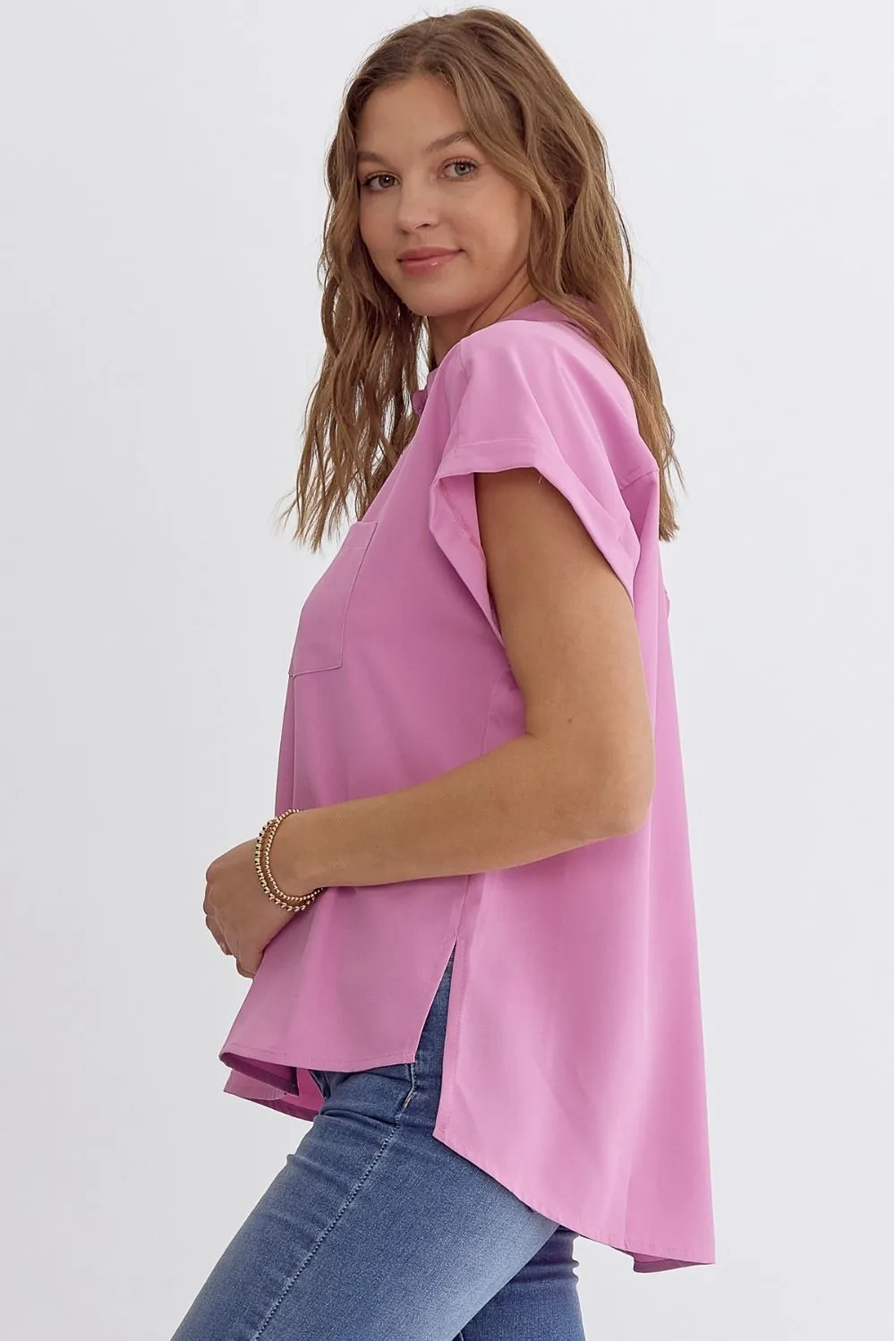 Button Down Perfection Pink Top