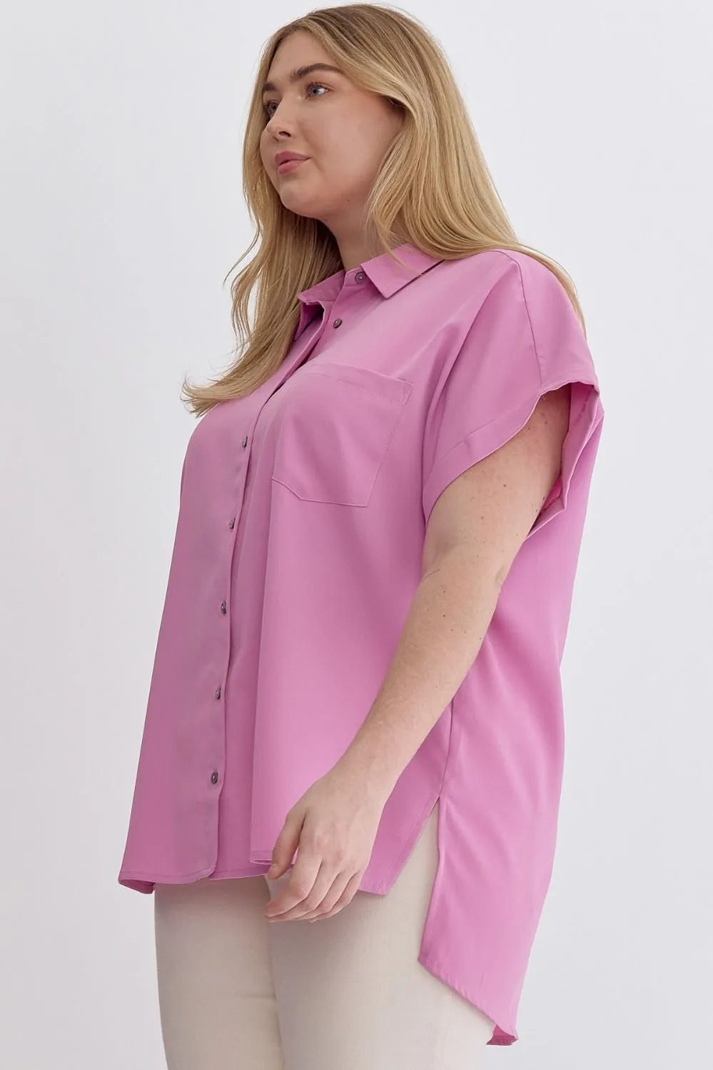 Button Down Perfection Pink Top