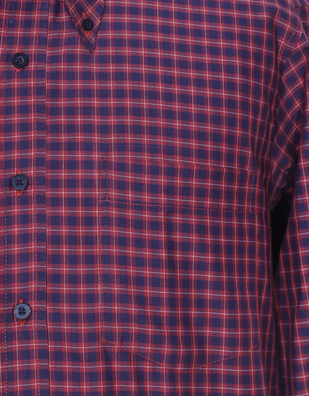 Button Down Shirt Red And Navy Gingham Check Shirt