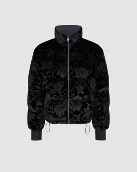 Charcoal Burnout Pottery Puffer Jacket