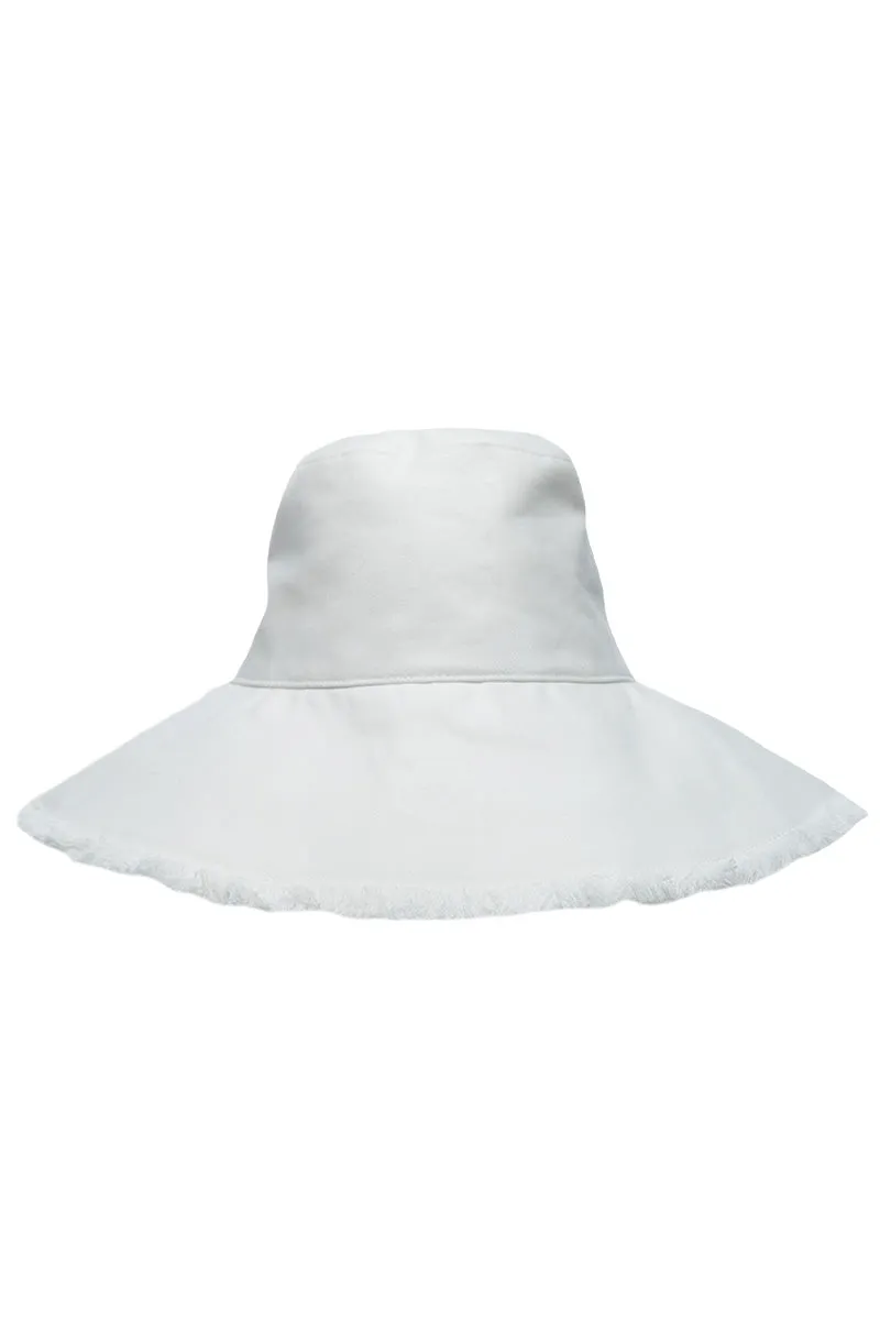 Charlotte Cotton Fringe Hat | White