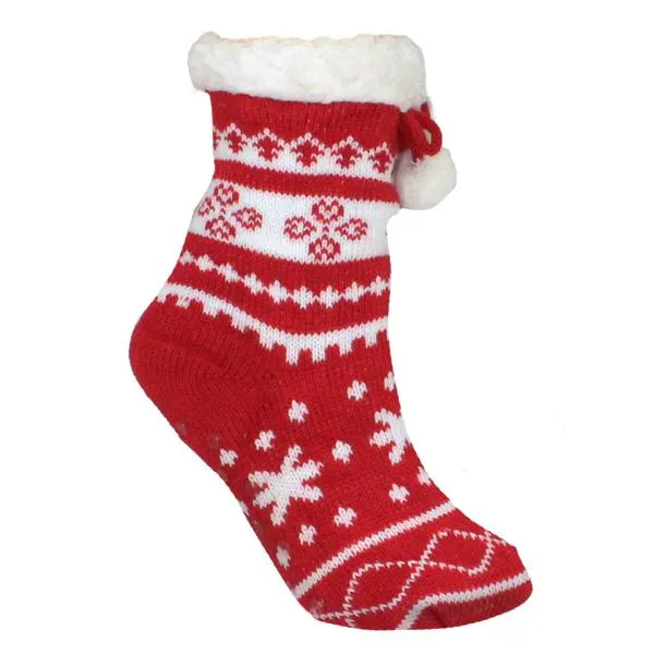 Children's Sherpa Christmas Slipper Socks