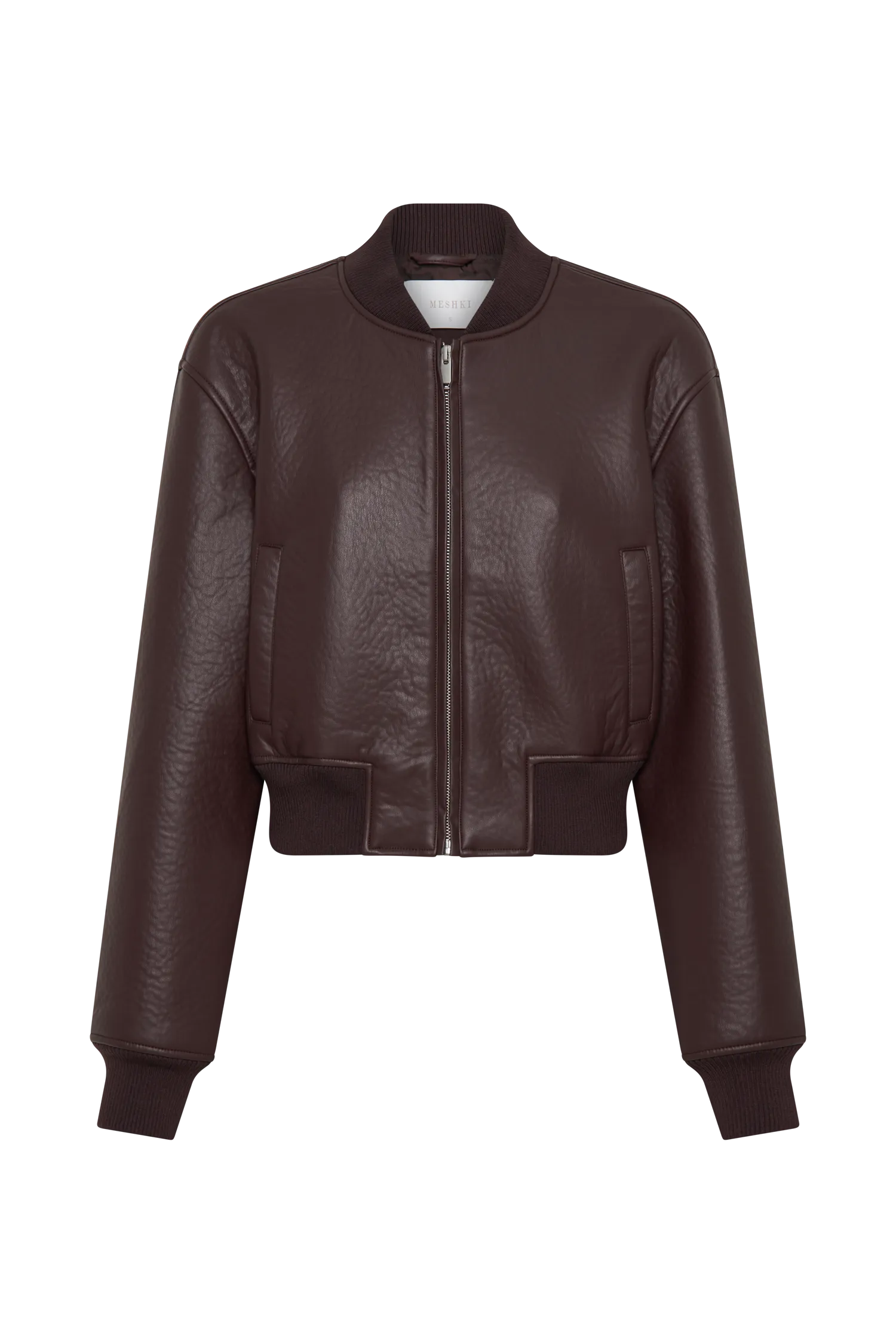 Codi Faux Leather Bomber Jacket - Merlot