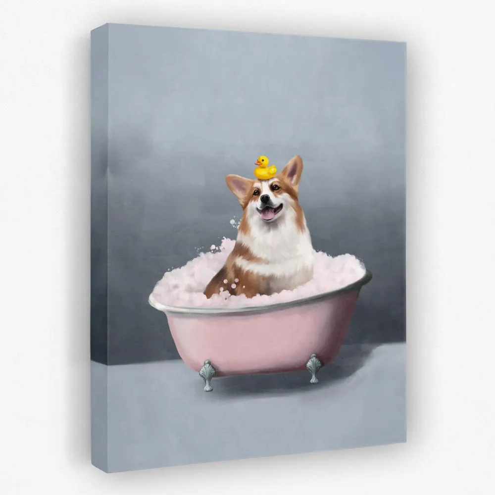 Corgi In The Bath