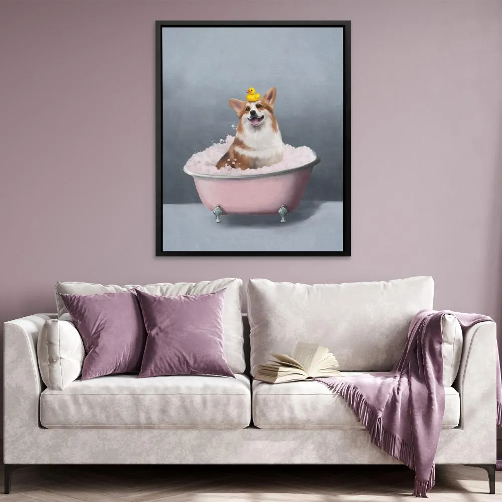 Corgi In The Bath