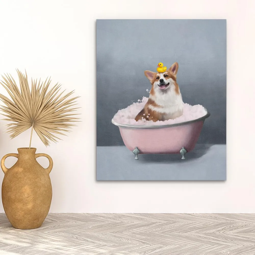 Corgi In The Bath