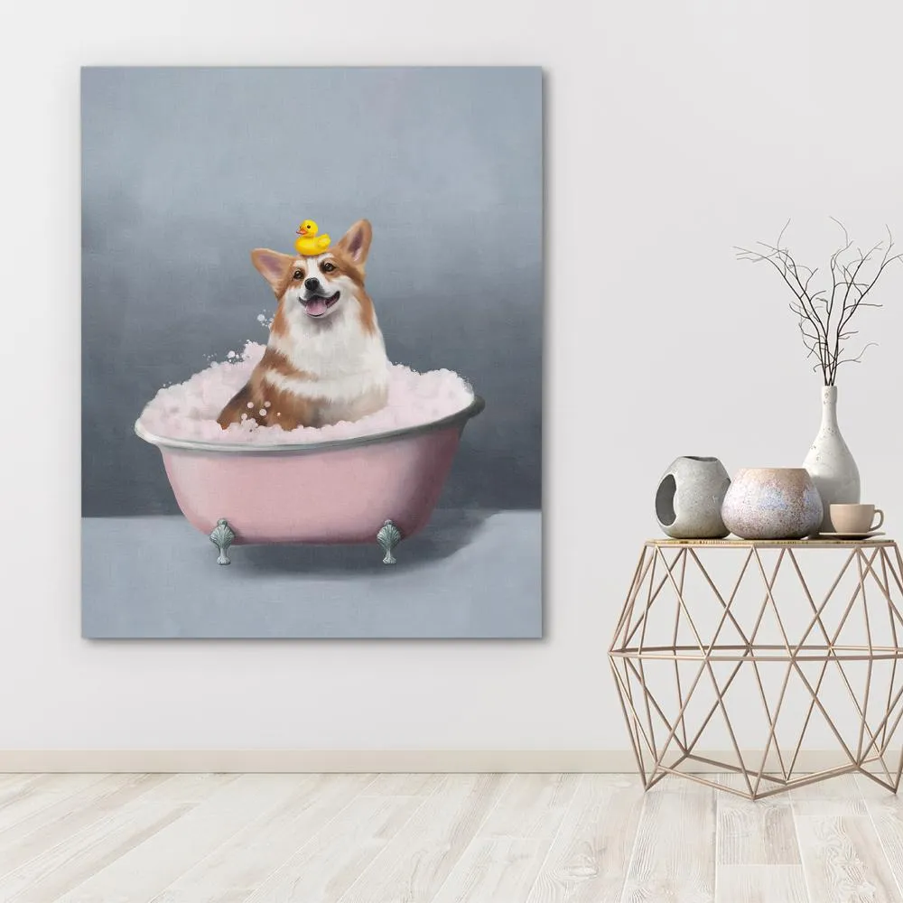 Corgi In The Bath