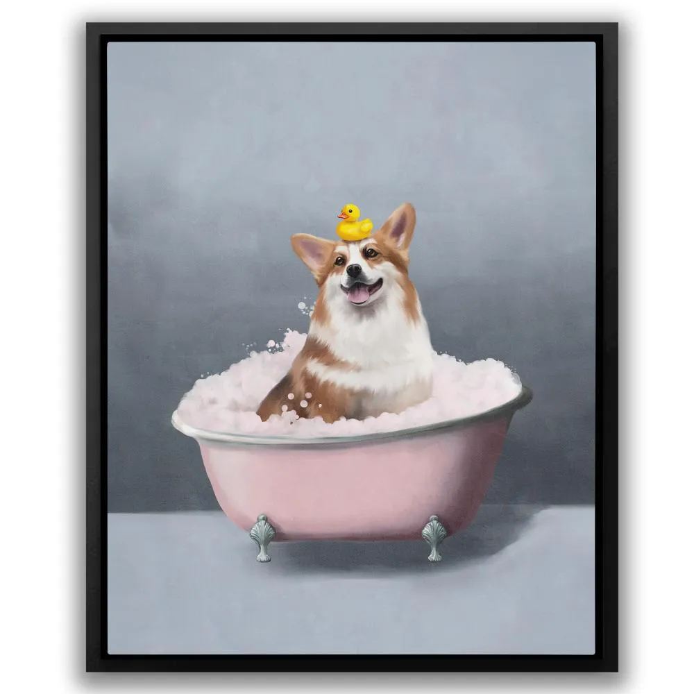 Corgi In The Bath