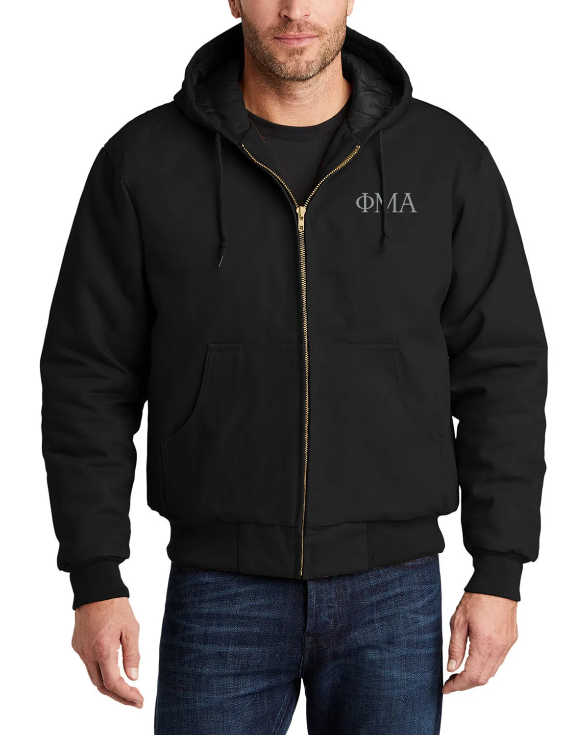 CornerStone® - Duck Cloth Hooded Work Jacket - Black