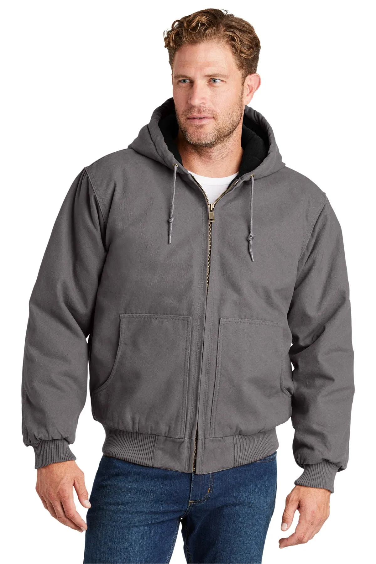 CornerStone Washed Duck Cloth Insulated Hooded Work Jacket. CSJ41