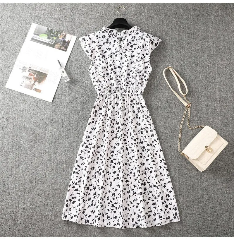 Delicate Butterfly Sleeve Dot Dress - 13 Colors - S-XL