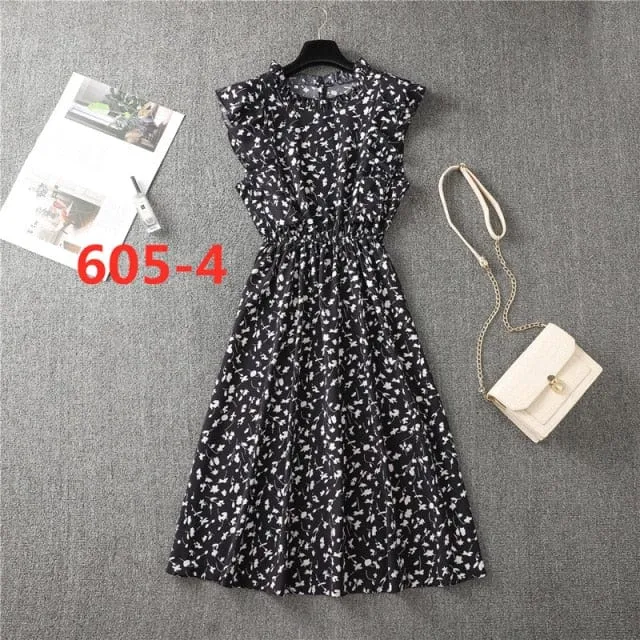 Delicate Butterfly Sleeve Dot Dress - 13 Colors - S-XL