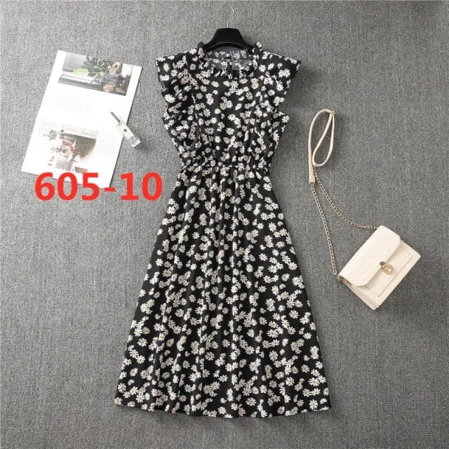 Delicate Butterfly Sleeve Dot Dress - 13 Colors - S-XL