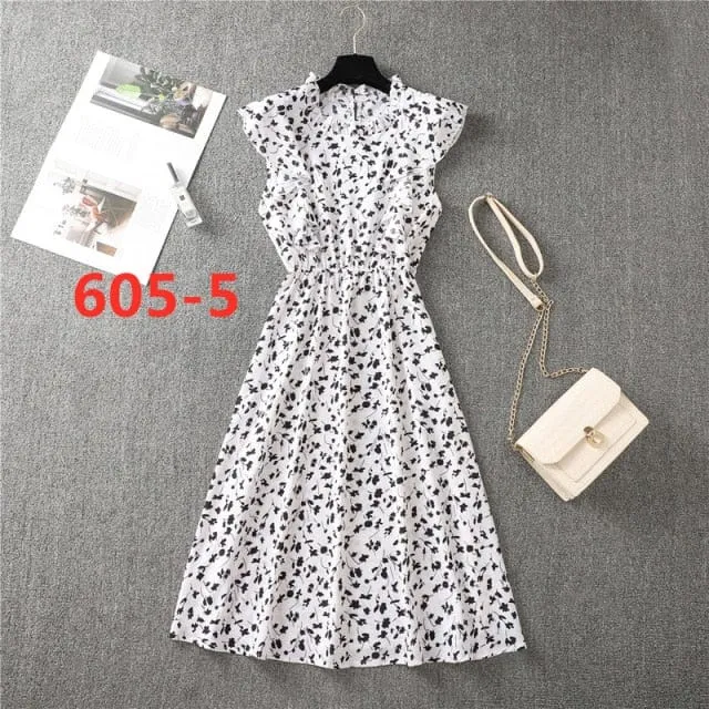 Delicate Butterfly Sleeve Dot Dress - 13 Colors - S-XL