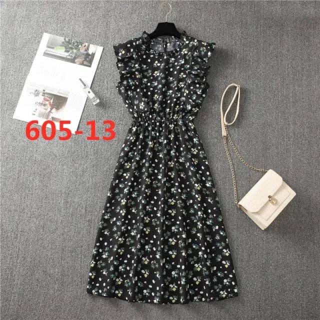 Delicate Butterfly Sleeve Dot Dress - 13 Colors - S-XL